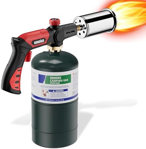 Powerful Grill & Cooking Propane Torch with Adjustable Flame for Searing, BBQ, and Outdoor Use