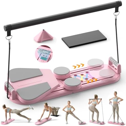 Multifunctional Pilates Board and Foldable Reformer Set for Home Gym, Ab Core Trainer Machine