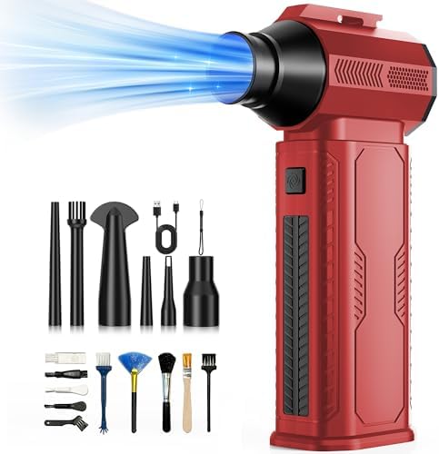 130K RPM Cordless Electric Air Duster with 8000mAh Battery & 4-Gear Adjustable Speeds