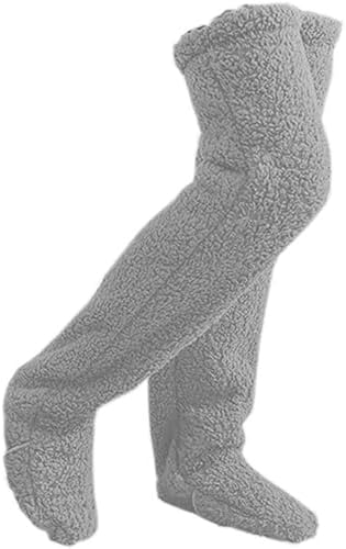 Thigh High Fuzzy Socks - Plush Teddy Bear Non-Slip Warm Sleeping Lounge Winter