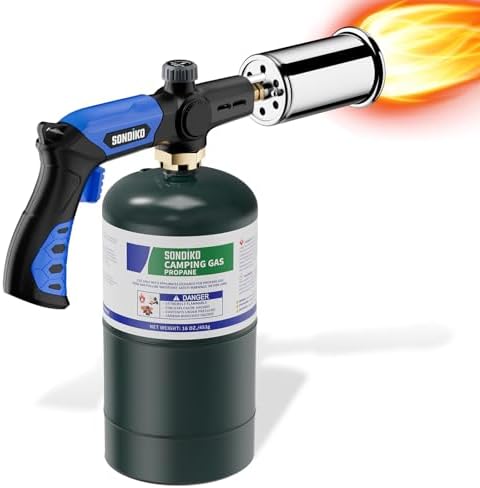 Powerful Grill & Cooking Propane Torch with Adjustable Flame for Searing, BBQ, and Outdoor Use