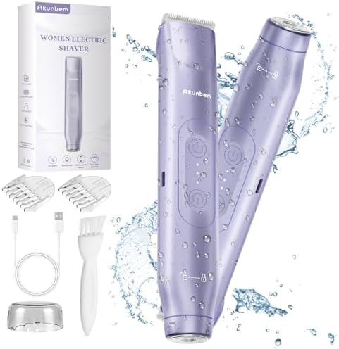2-in-1 Electric Bikini Trimmer & Facial Hair Remover - IPX7 Waterproof Wet & Dry Use