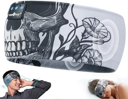 Sleep & Sports Bluetooth Headband with Ultra-Thin Speakers, 14-Hour Playtime, Sweat-Resistant