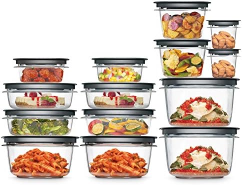 28-Piece Food Storage Containers with Snap Lids, Stain-Resistant Tritan Bases