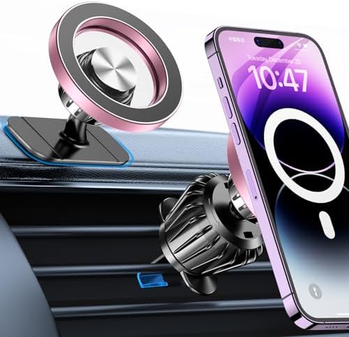 20-Strong Magnet MagSafe Car Mount for iPhone & Android | Dashboard Holder with Super Adhesive