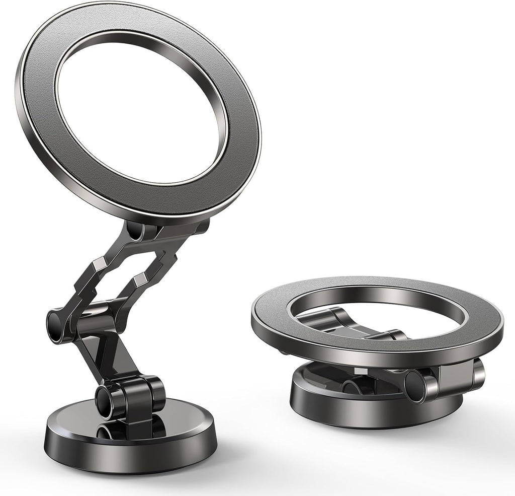 All-Metal Tri-Fold Magnetic Car Phone Mount with 360° Rotation & Super Strong Magnet