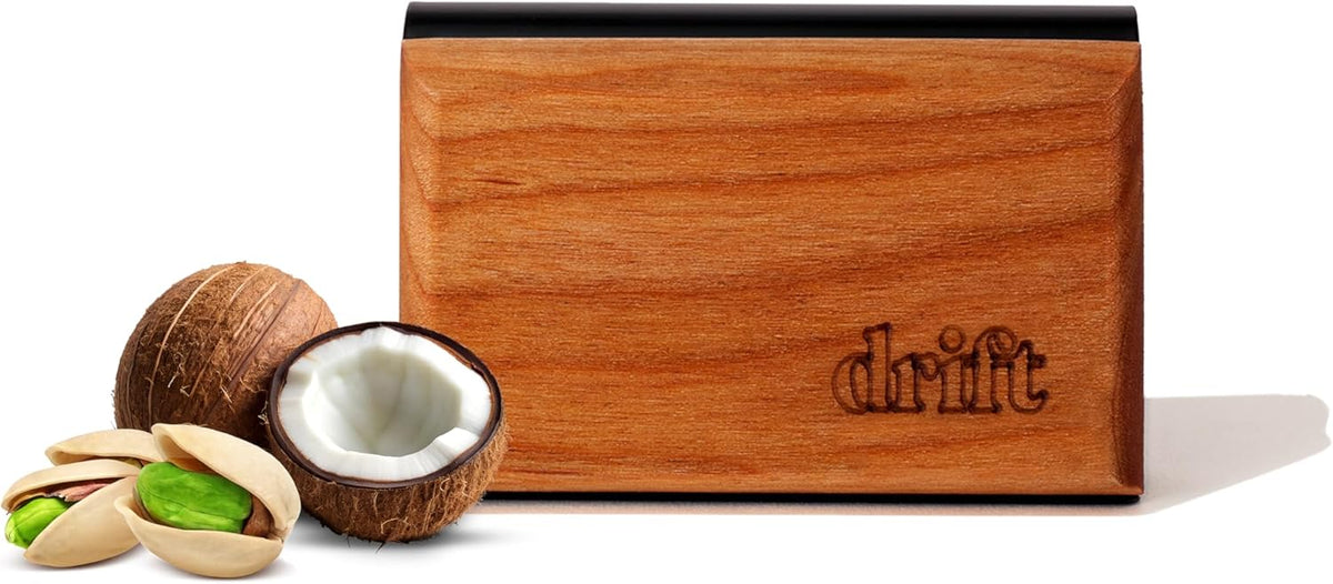 Magnetic Wood Car Air Freshener with Teak Scent - Natural Essential Oil Refillable Odor Eliminator