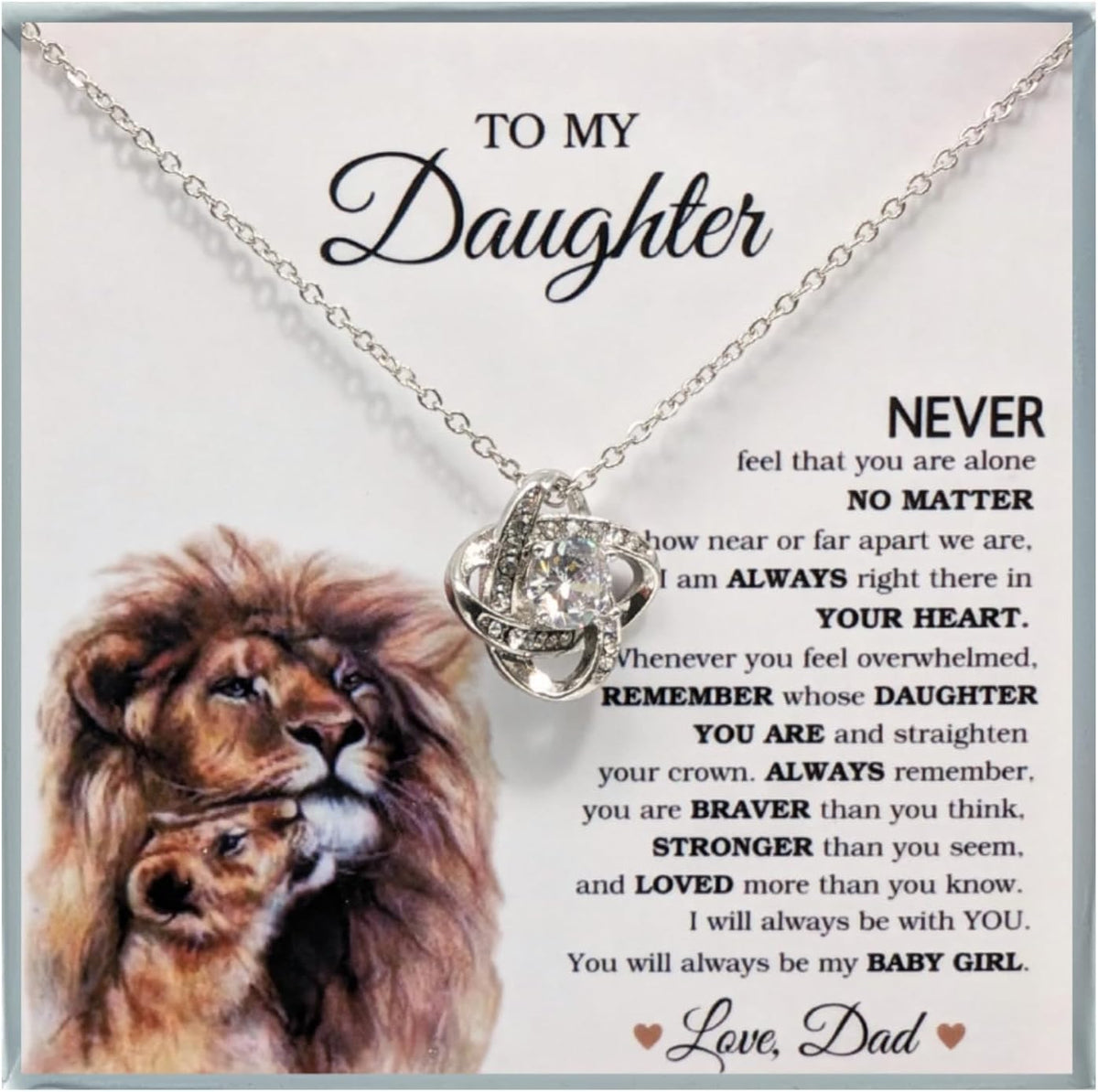 14K Gold Daughter Necklace with Heartfelt Message, Perfect Gift from Parents for Birthday or Graduation