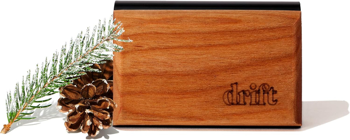 Magnetic Wood Car Air Freshener with Teak Scent - Natural Essential Oil Refillable Odor Eliminator