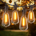 100FT Outdoor String Lights with 32 Shatterproof Dimmable LED Bulbs, Waterproof Connectable Patio Lighting