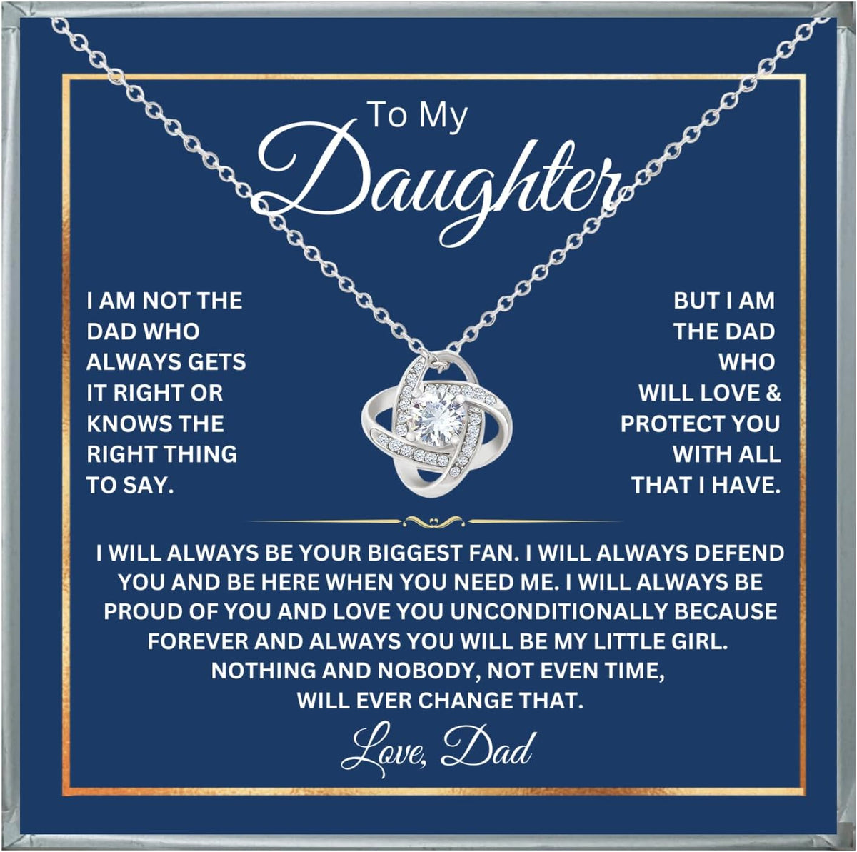14K Gold Daughter Necklace with Heartfelt Message, Perfect Gift from Parents for Birthday or Graduation