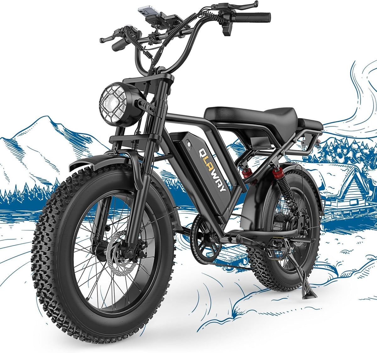 500W/700W Fat Tire Electric Dirt Bike for Adults, 31MPH, 40-70 Miles Range, Full Suspension