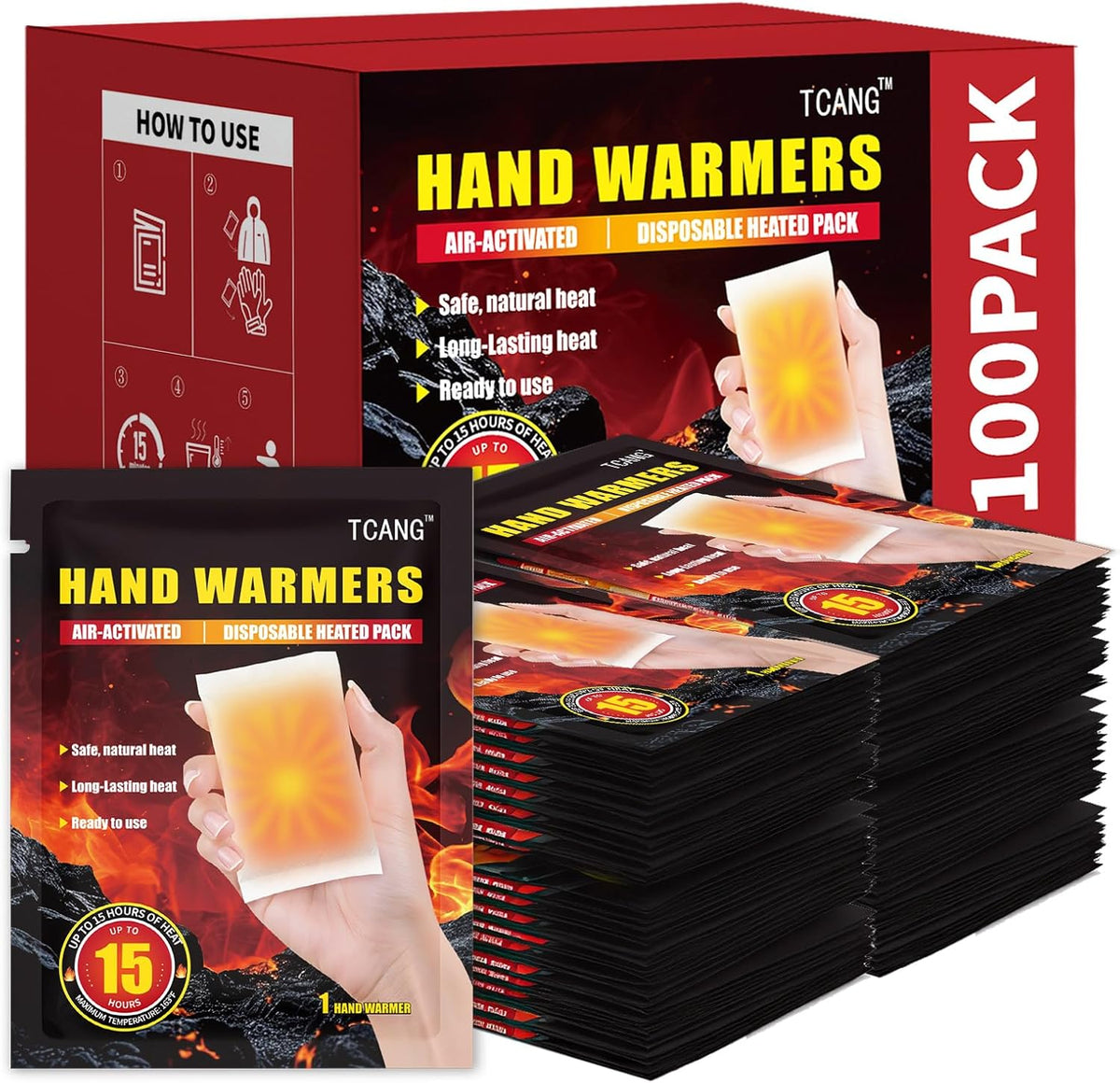 Disposable Hand Warmers - Up to 15 Hours of Heat, All Natural, Odorless, Portable for Outdoor Sports