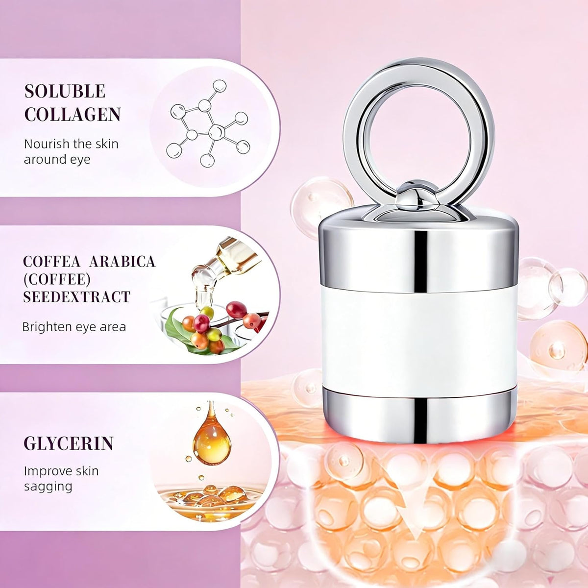 Firming Neck & Eye Cream Bundle with Electric Massage & Red Light, Anti-Wrinkle Revitalizing Set