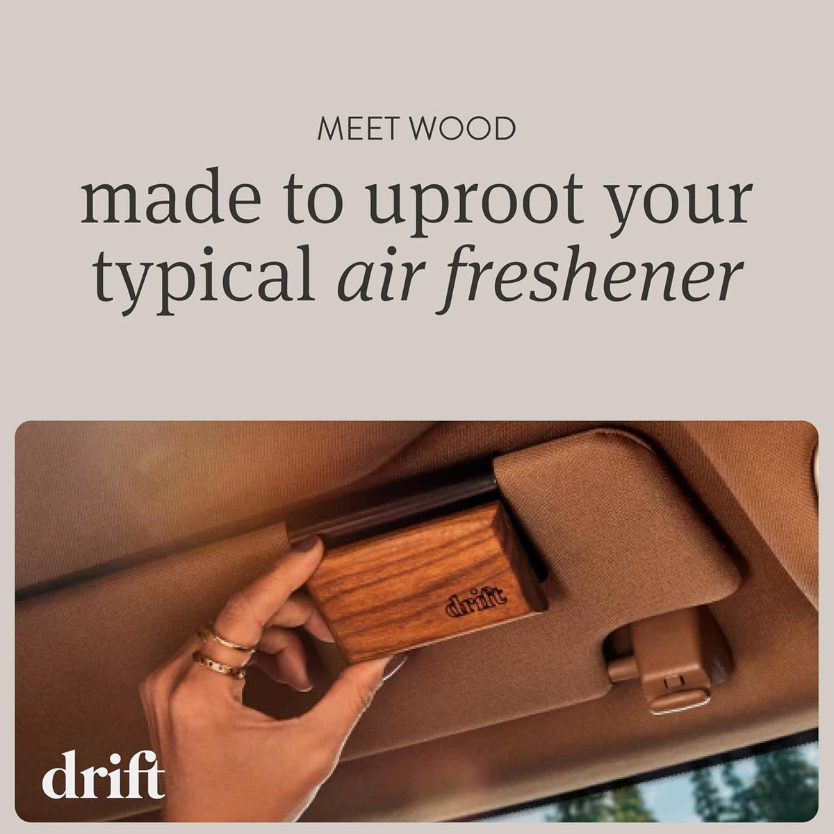 Premium Wood Car Air Freshener | Long-Lasting Teak Scent | Natural Essential Oils