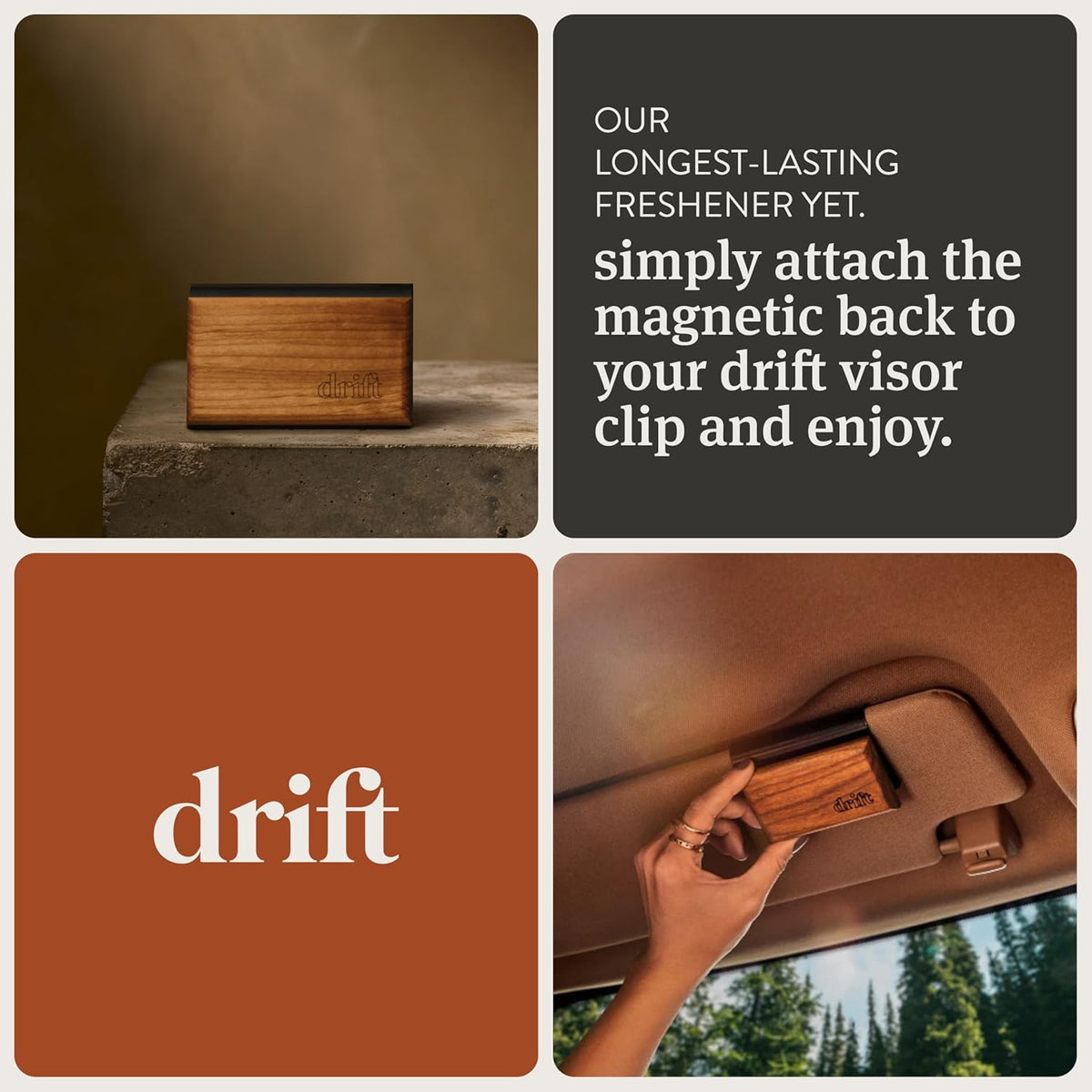 Premium Wood Car Air Freshener | Long-Lasting Teak Scent | Natural Essential Oils
