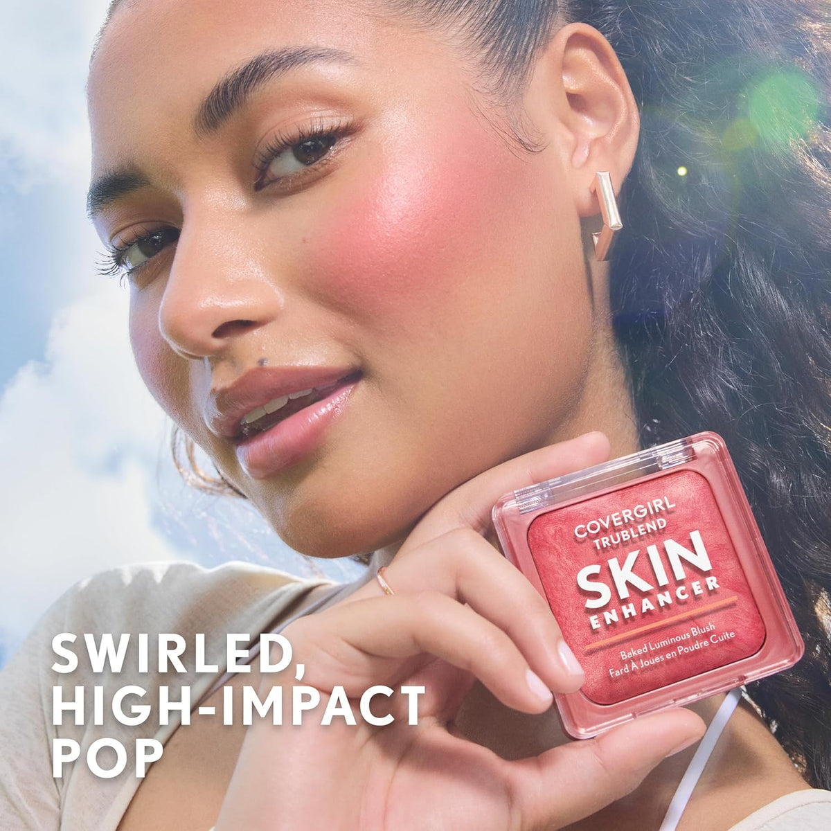 Baked Luminous Blush with Hyaluronic Acid & Rose Extract - Rose Latte (Nude with Pink Swirls)