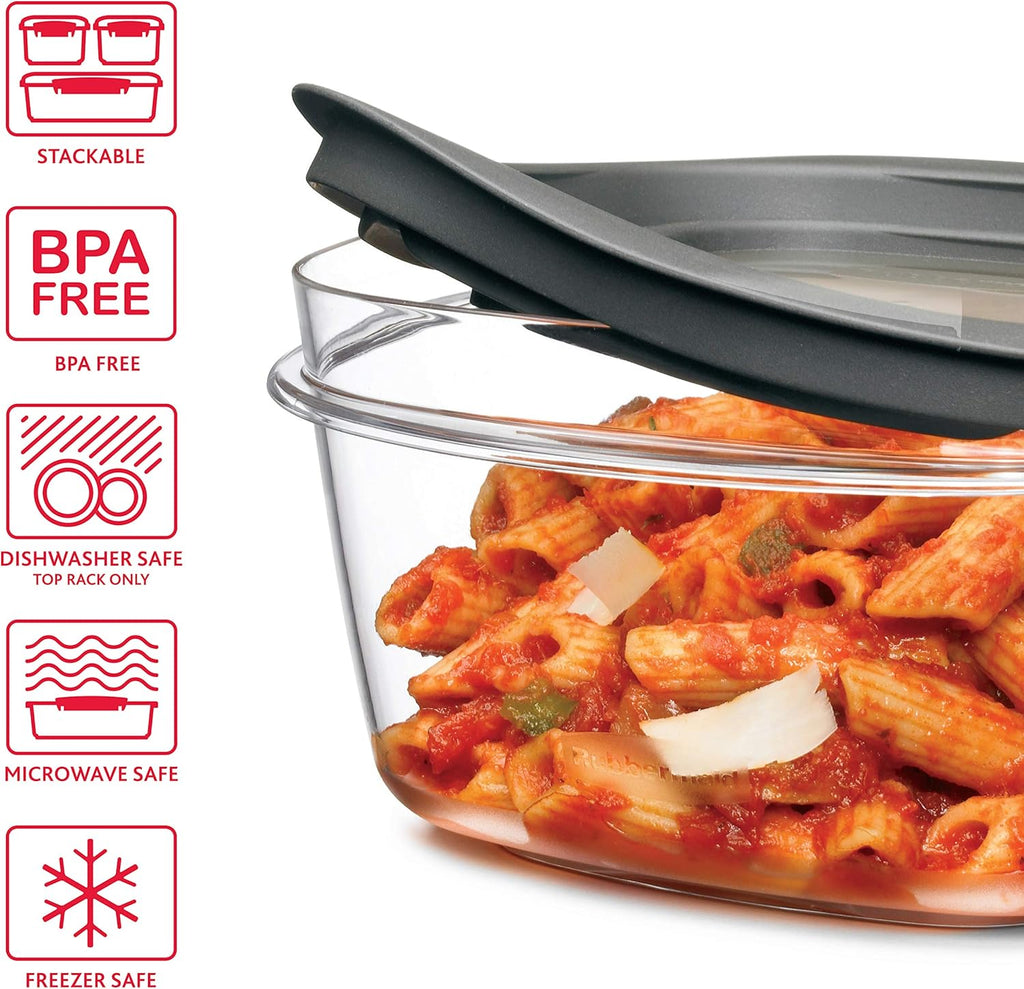 28-Piece Food Storage Containers with Snap Lids, Stain-Resistant Tritan Bases