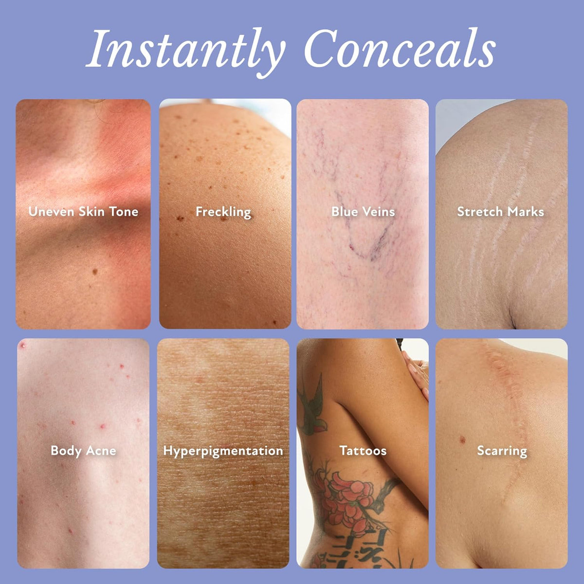 Waterproof Body Foundation & Concealer - Long-Lasting Coverage for Tattoos, Scars & Stretch Marks