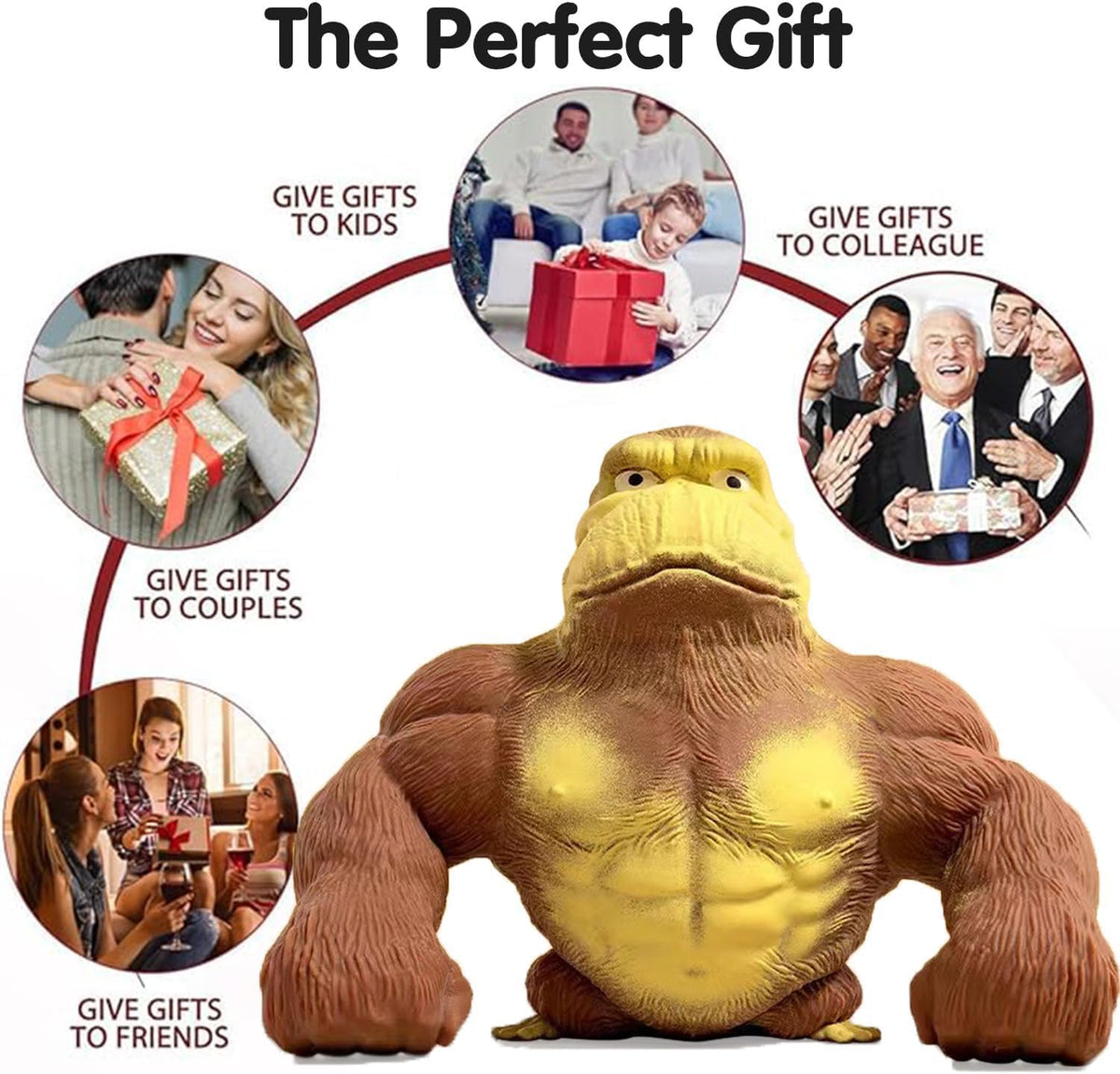 Stretchy Monkey Fidget Toy - Funny Gorilla Stress Relief Squeeze Toy for Kids & Adults