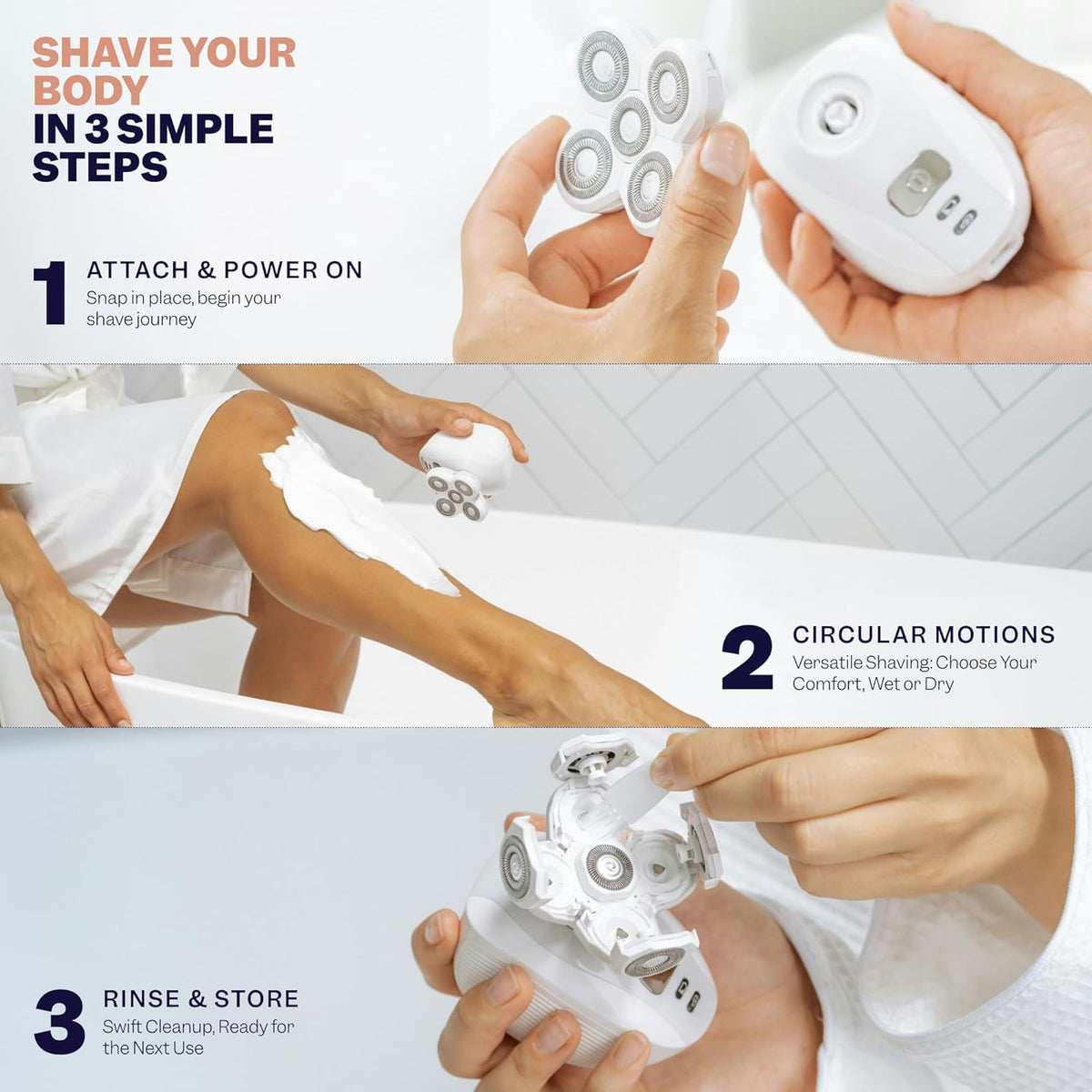 Electric Razor for Women - 5-Blade Shaver for Legs, Body & Sensitive Bikini Areas - Cordless & Rechargeable