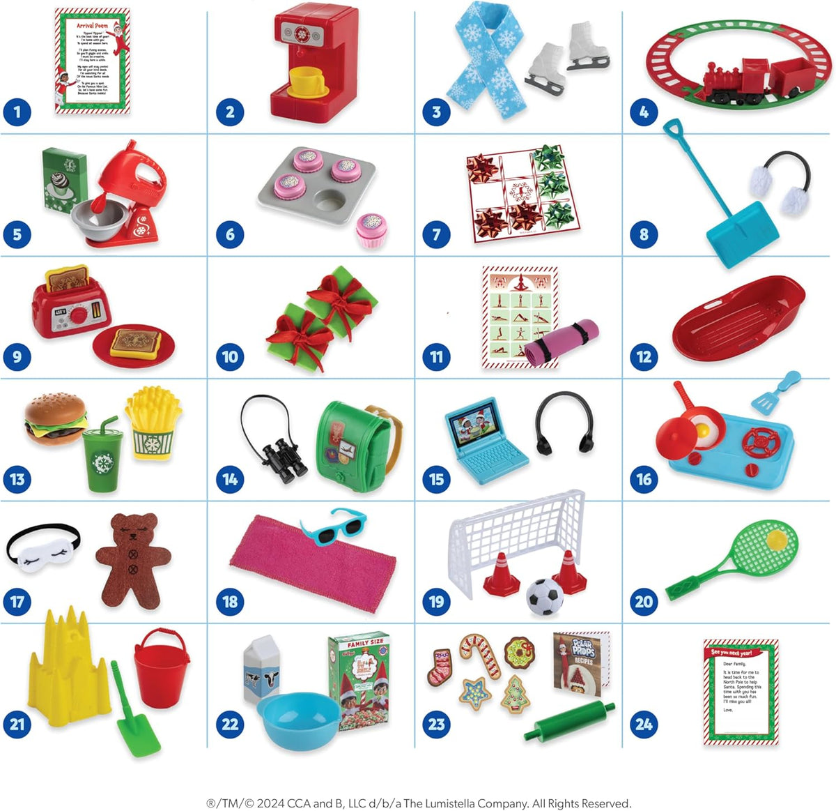 24-Day Ultimate Elf Kit with 70+ Props, Idea Cards, and Backdrops for Christmas Magic