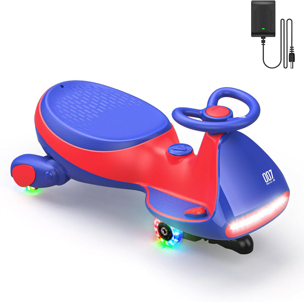 Electric Wiggle Car with Pedal, 2-in-1 Swing Car, 360° Steering, 2 Speeds Max 4 Mph, Bluetooth