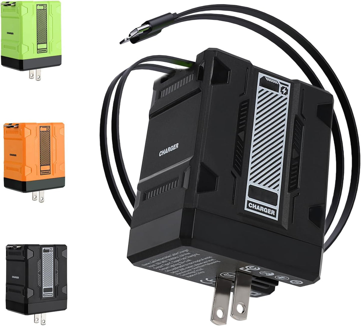 2-in-1 Retractable Wall Fast Charger 120W with Foldable Plug for Phone Tablet Laptop