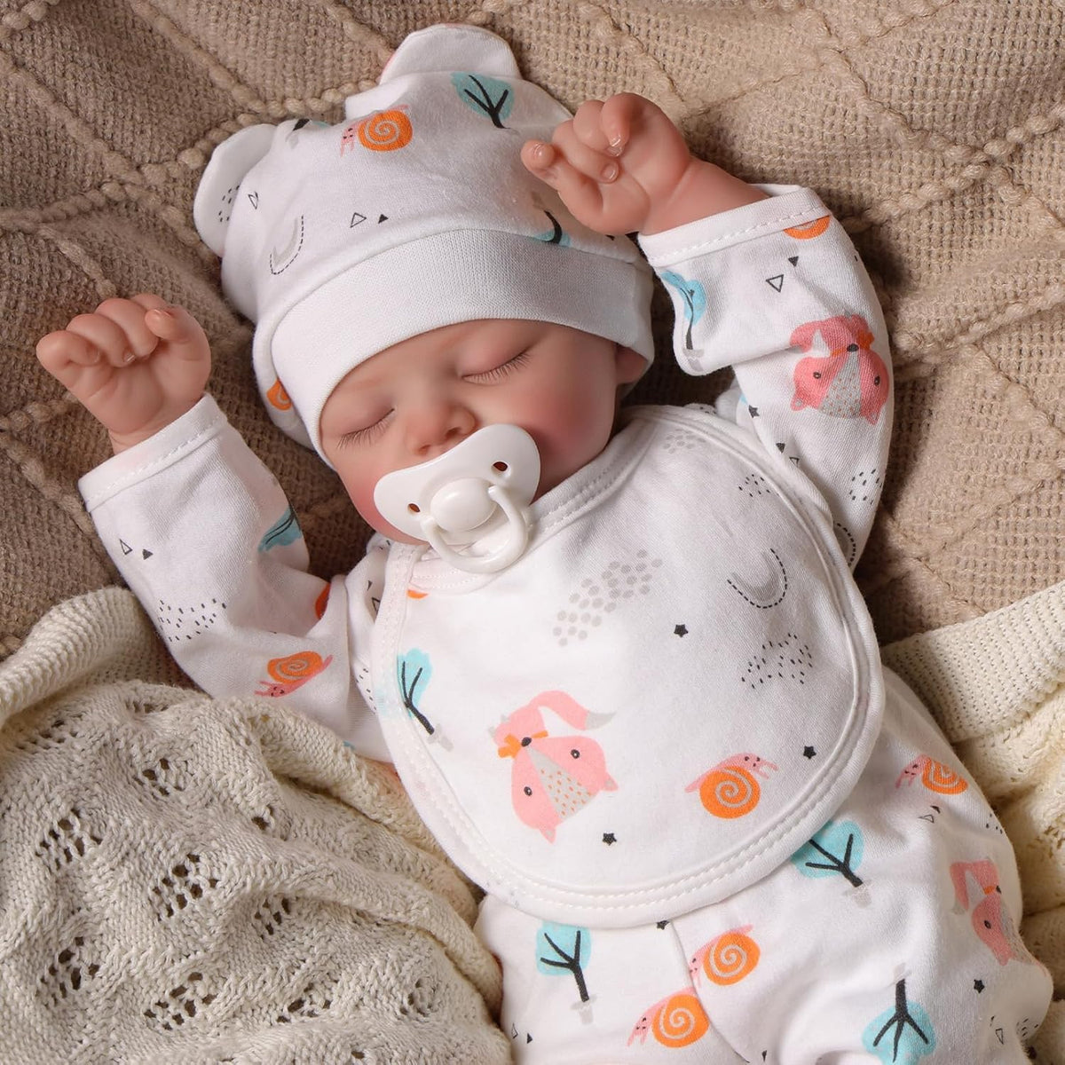 17 Inch Realistic Sleeping Newborn Baby Doll with Soft Poseable Body & Accessories