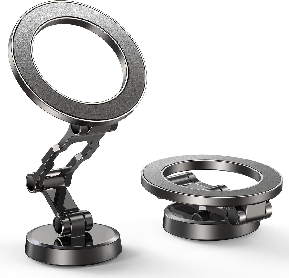 All-Metal Tri-Fold Magnetic Car Phone Mount with 360° Rotation & Super Strong Magnet
