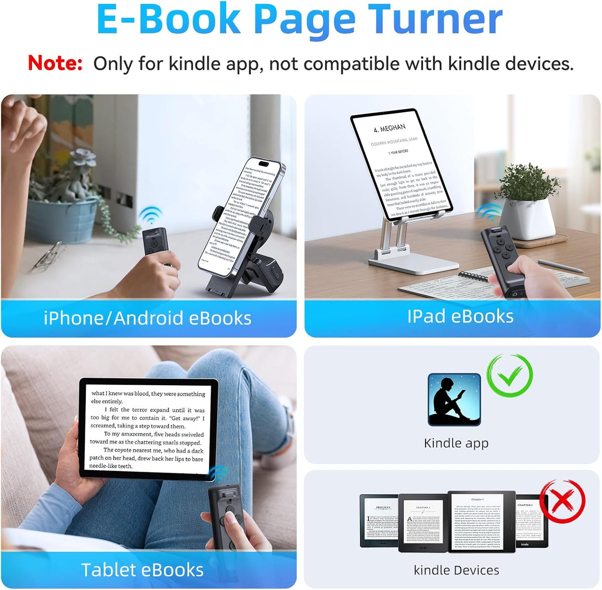 Bluetooth Remote Control with Phone Stand for TikTok, E-Book Reading & Camera Shutter