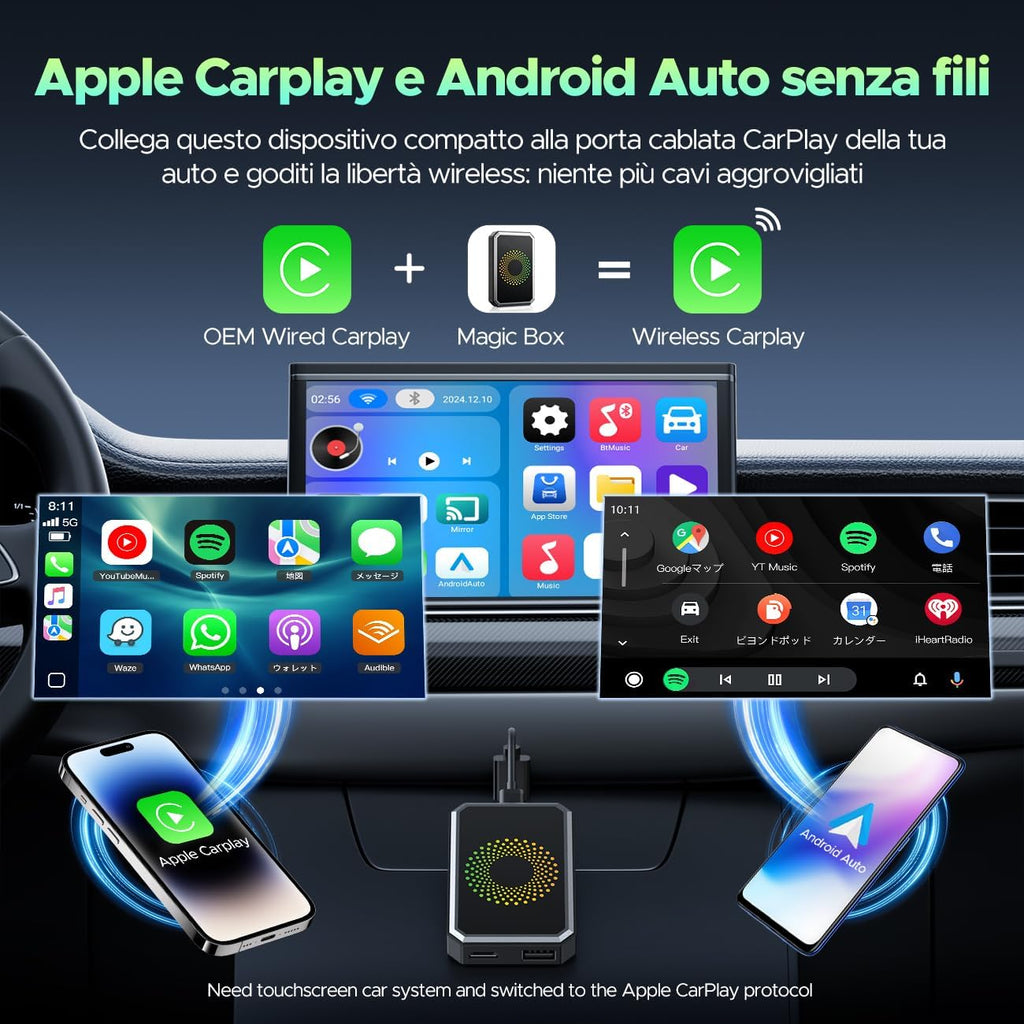 3-in-1 Wireless CarPlay Adapter with Video Streaming and USB Support