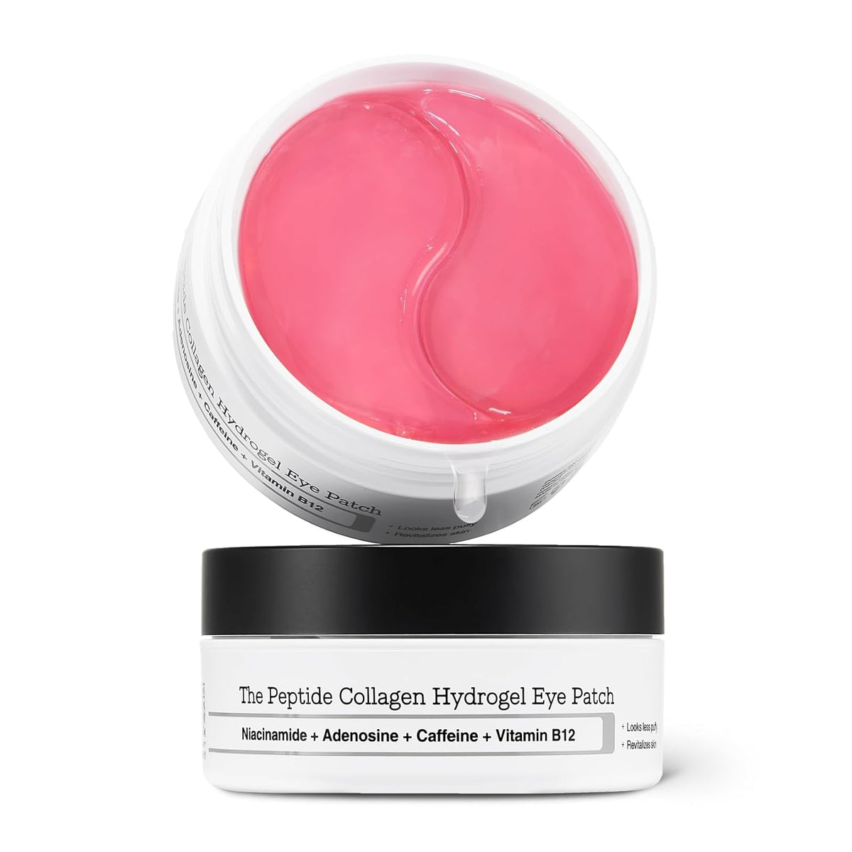 Pink Peptides Collagen Hydrogel Eye Patches for Puffy Eyes and Dark Circles, 60 Count