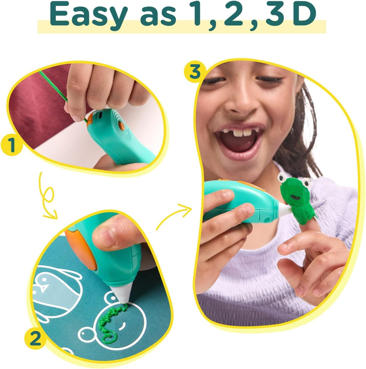 3D Printing Pen Set for Kids - Safe STEM Learning Toy with 72 Color Filaments & Stencils