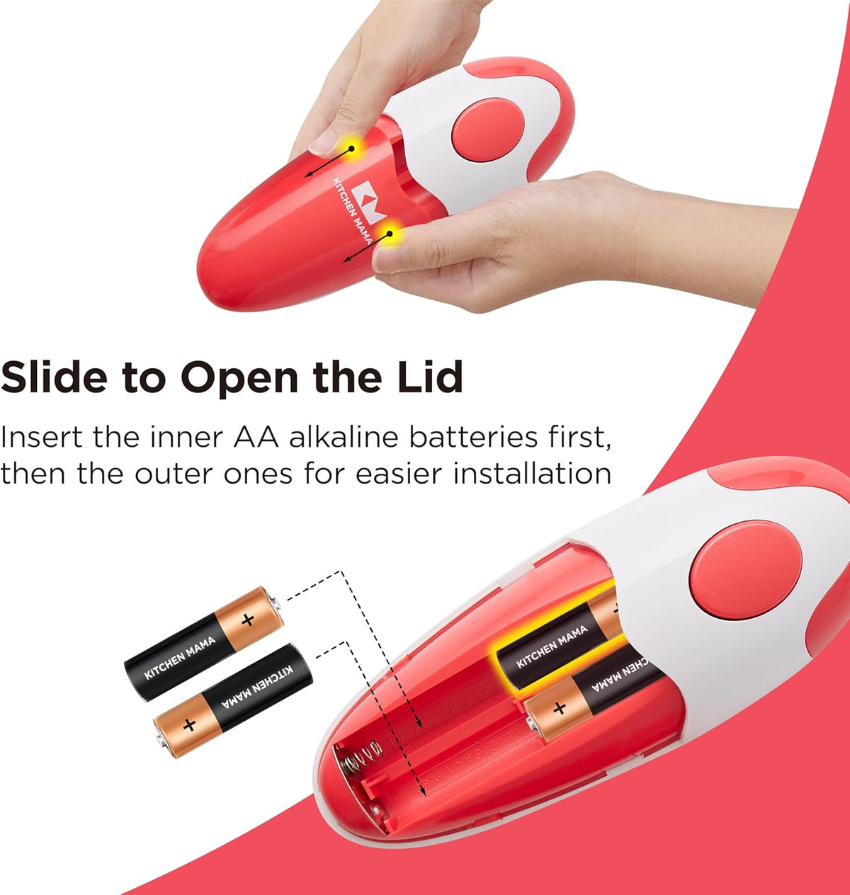 Automatic Electric Can Opener: One-Touch Operation, Smooth Edge, Battery Powered