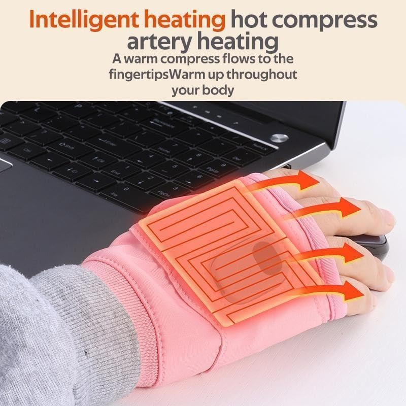 Rechargeable Heated Gloves with Digital Display, 3 Temperature Modes for Indoor & Outdoor Use