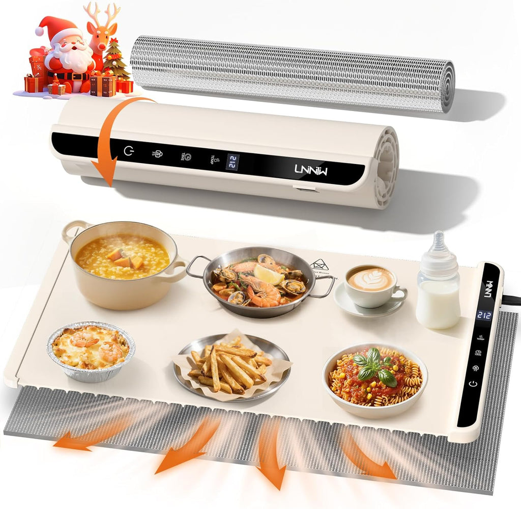 26x15 Inch Food Warming Mat with Heat-Resistant Pad, 6 Temperature & Timer Settings, Child Lock