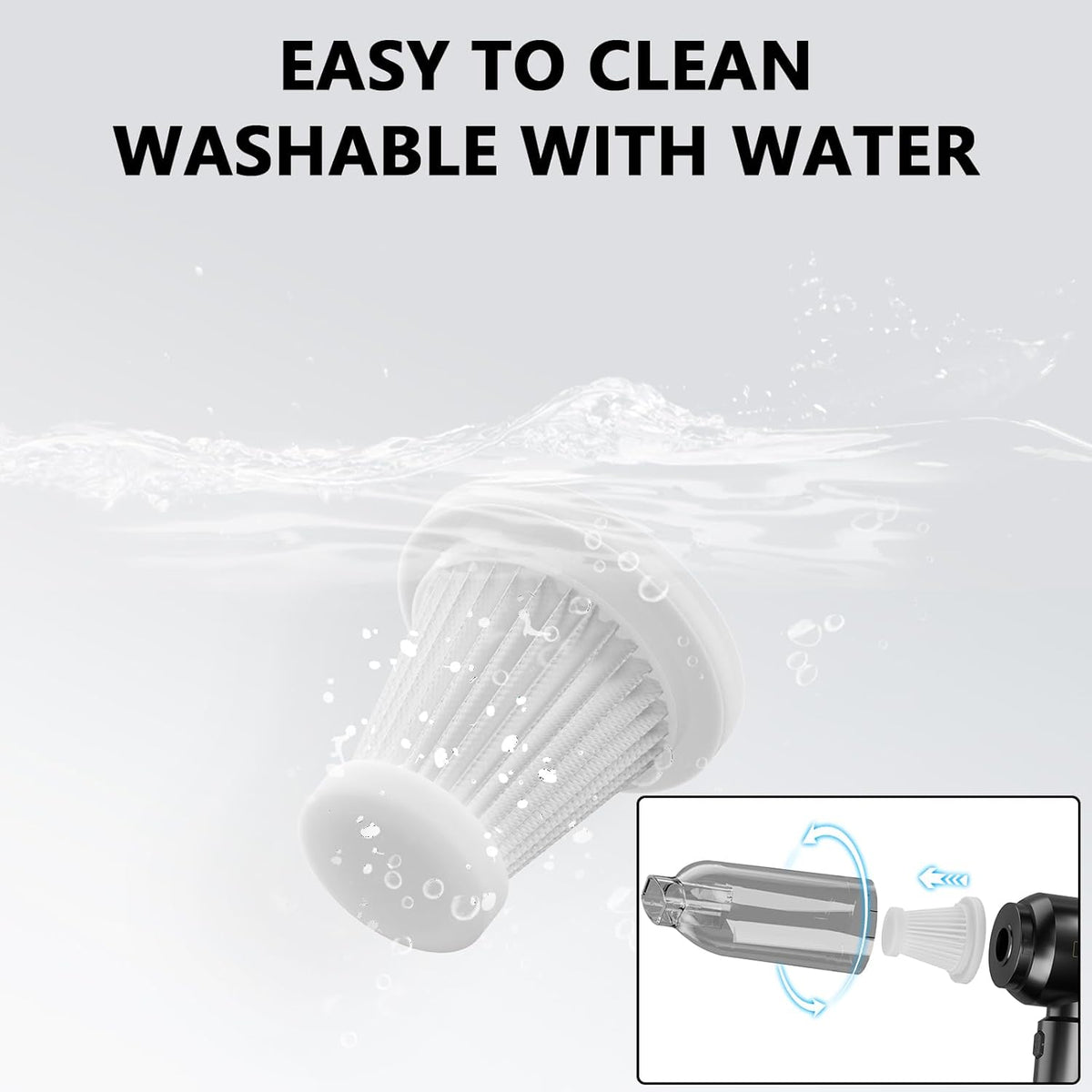 4-in-1 Handheld Vacuum with 20000PA Suction, Wireless Portable Car Cleaner & Air Blower