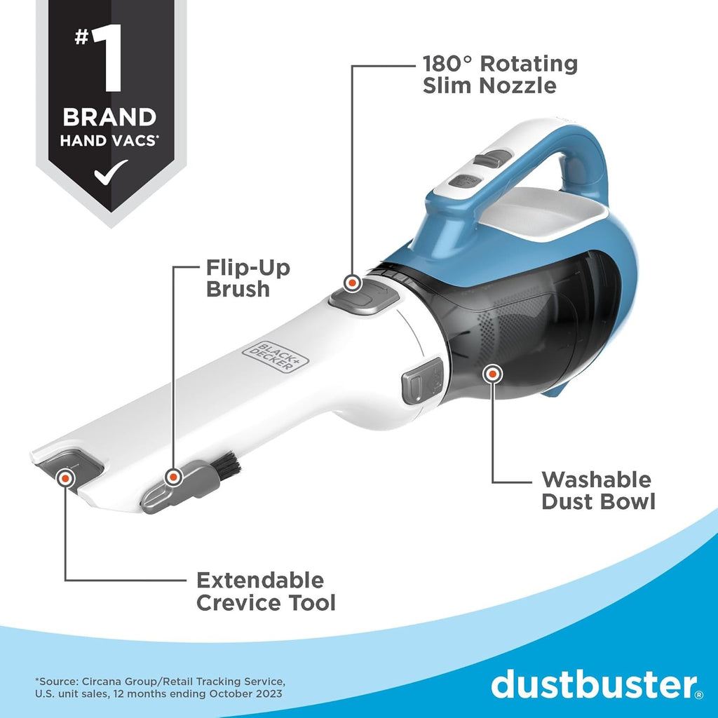 AdvancedClean+ Cordless Handheld Vacuum with Rotating Nozzle and Charging Station