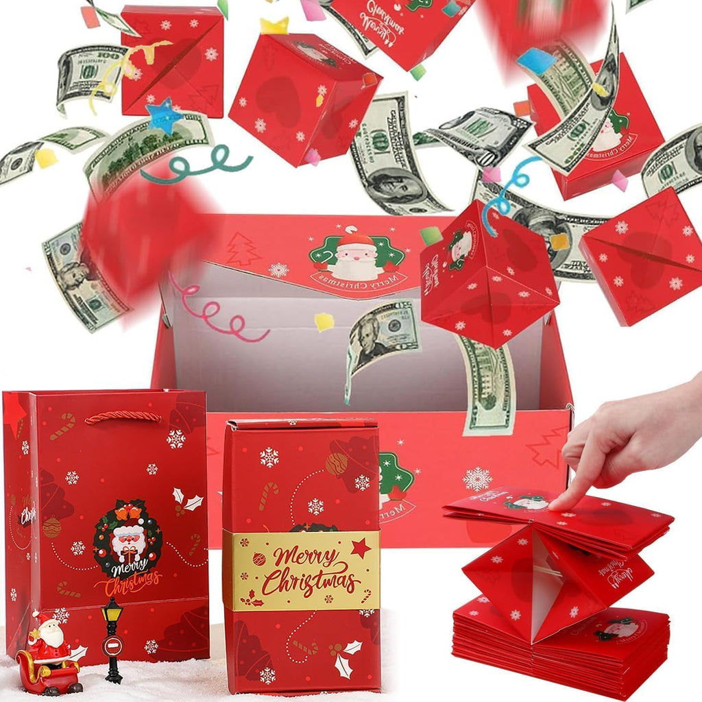 16-Piece Surprise Explosion Gift Box Set for Money and Gifts - Pop-Up Folding Design in Red