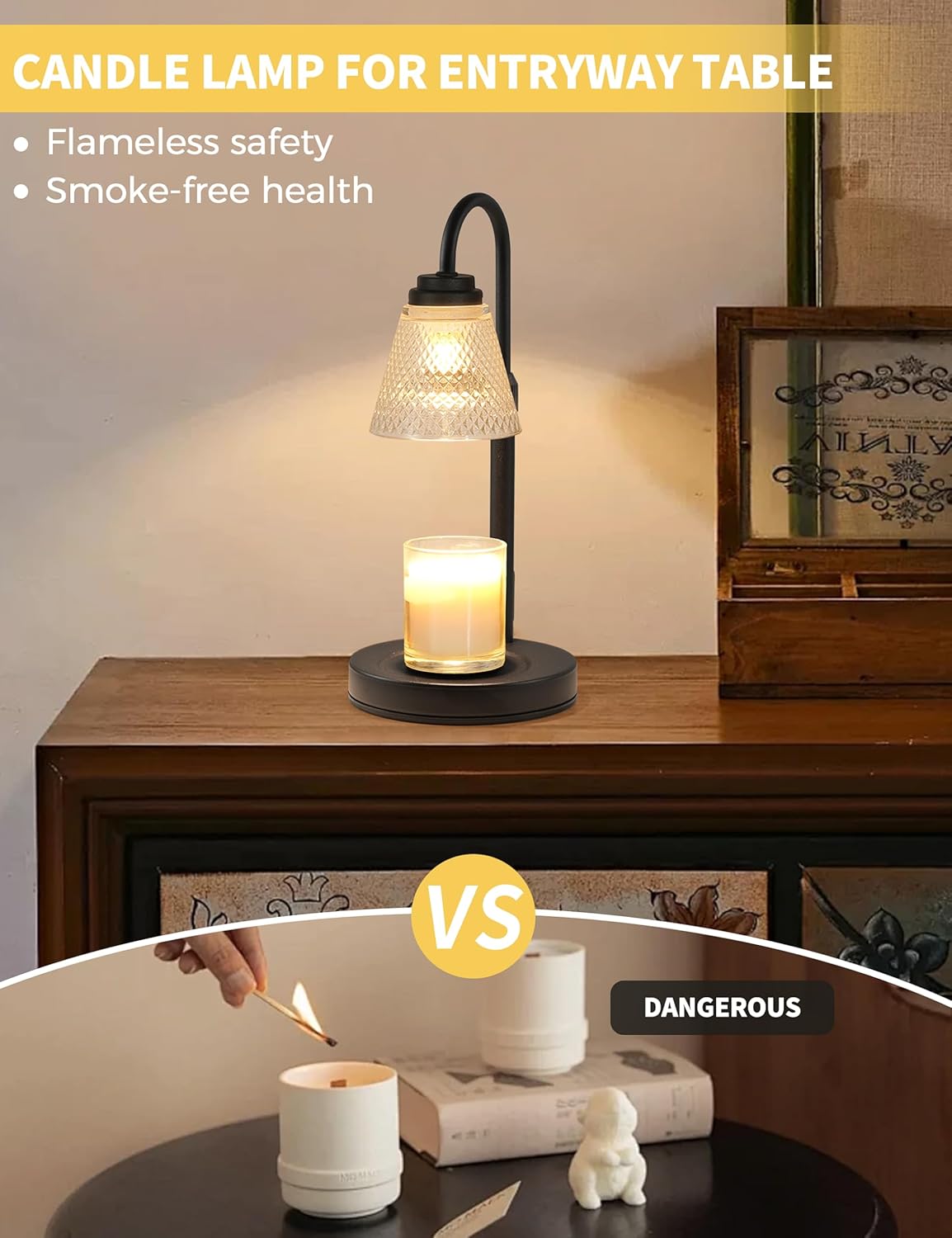 Candle Warmer Lamp with Timer & Dimmer - Safe Wax Melter for Home Decor & Gifts