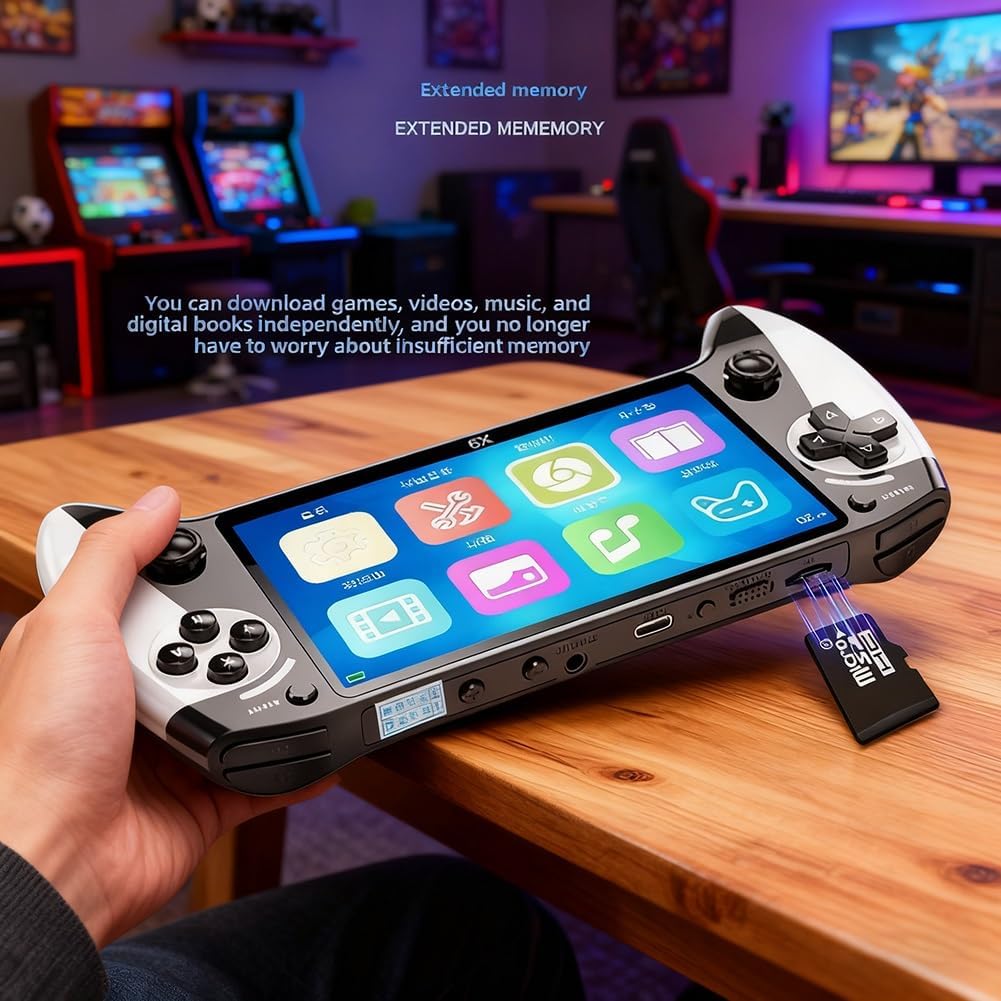 Retro Handheld Game Console with 5.5-Inch HD IPS Screen, 20000+ Classic Games, TV Connection, Expandable Storage