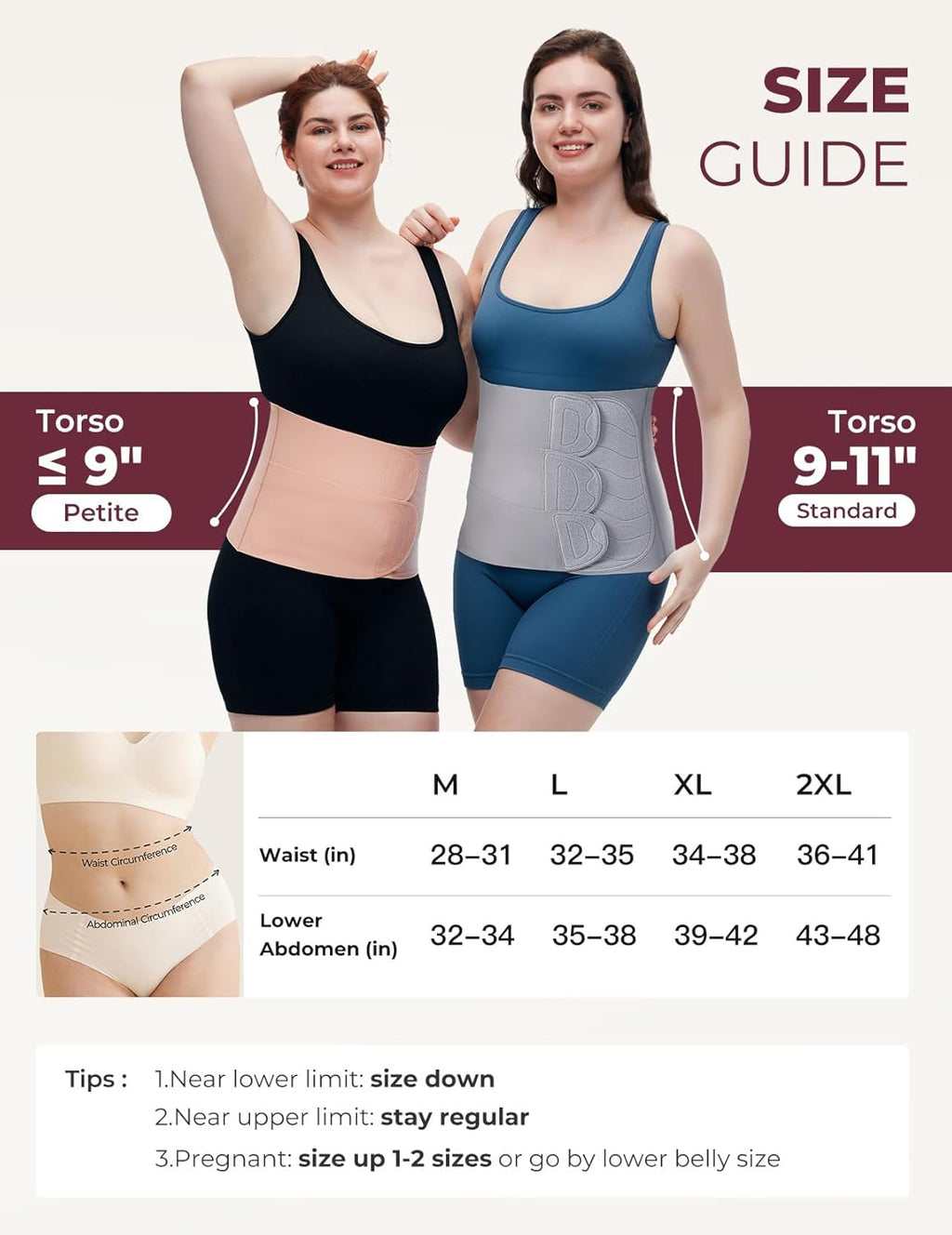 Postpartum Belly Band for Natural and C-Section Recovery with 3D Abdomen Lifting & Back Support