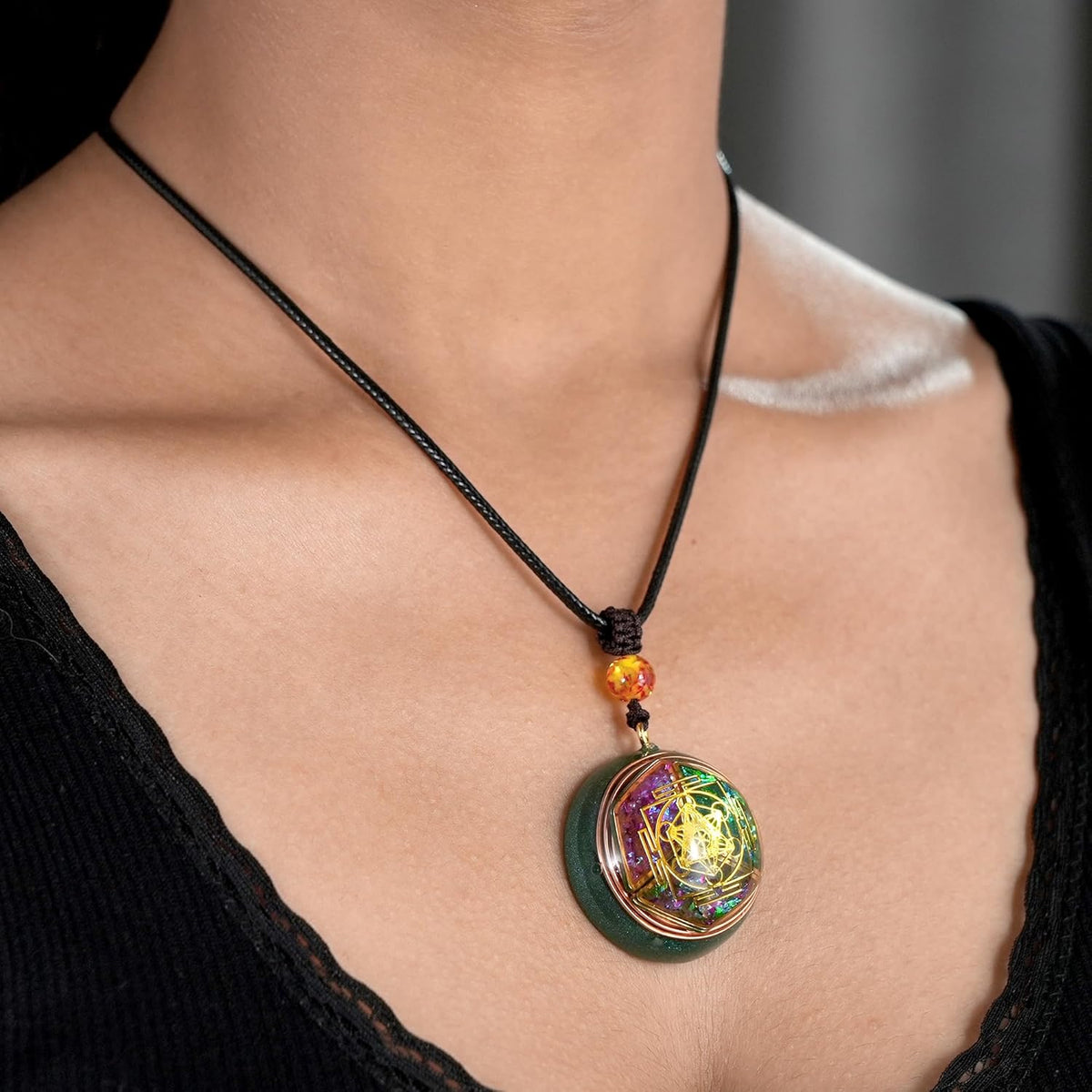 Magical Energy Talisman Necklace – Crystal Pendant for Spiritual Protection and Emotional Balance