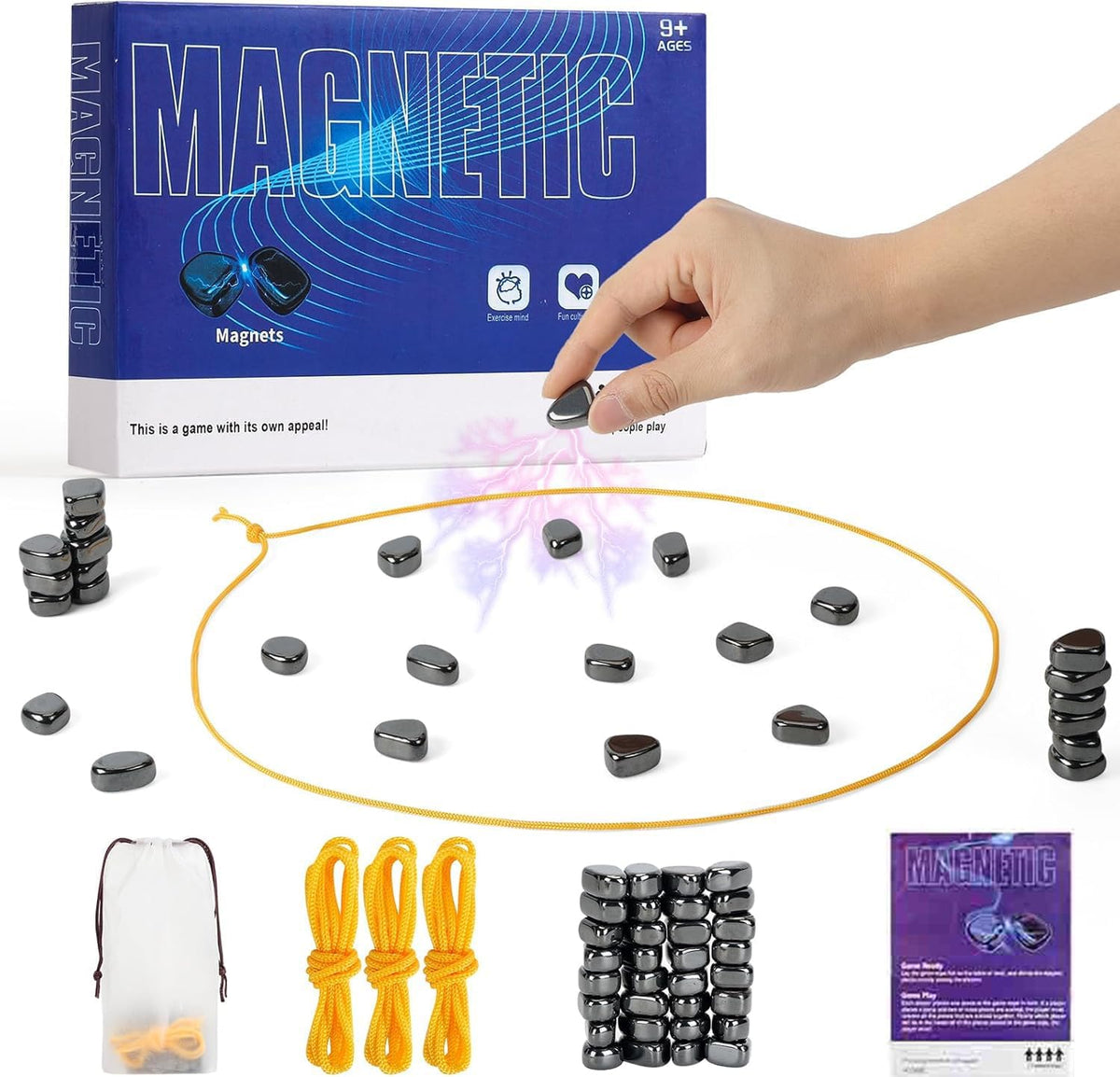 Magnetic Chess Set with 32 Travel-Stones, Portable Storage Bag, Strategy Board Game for Family & Travel