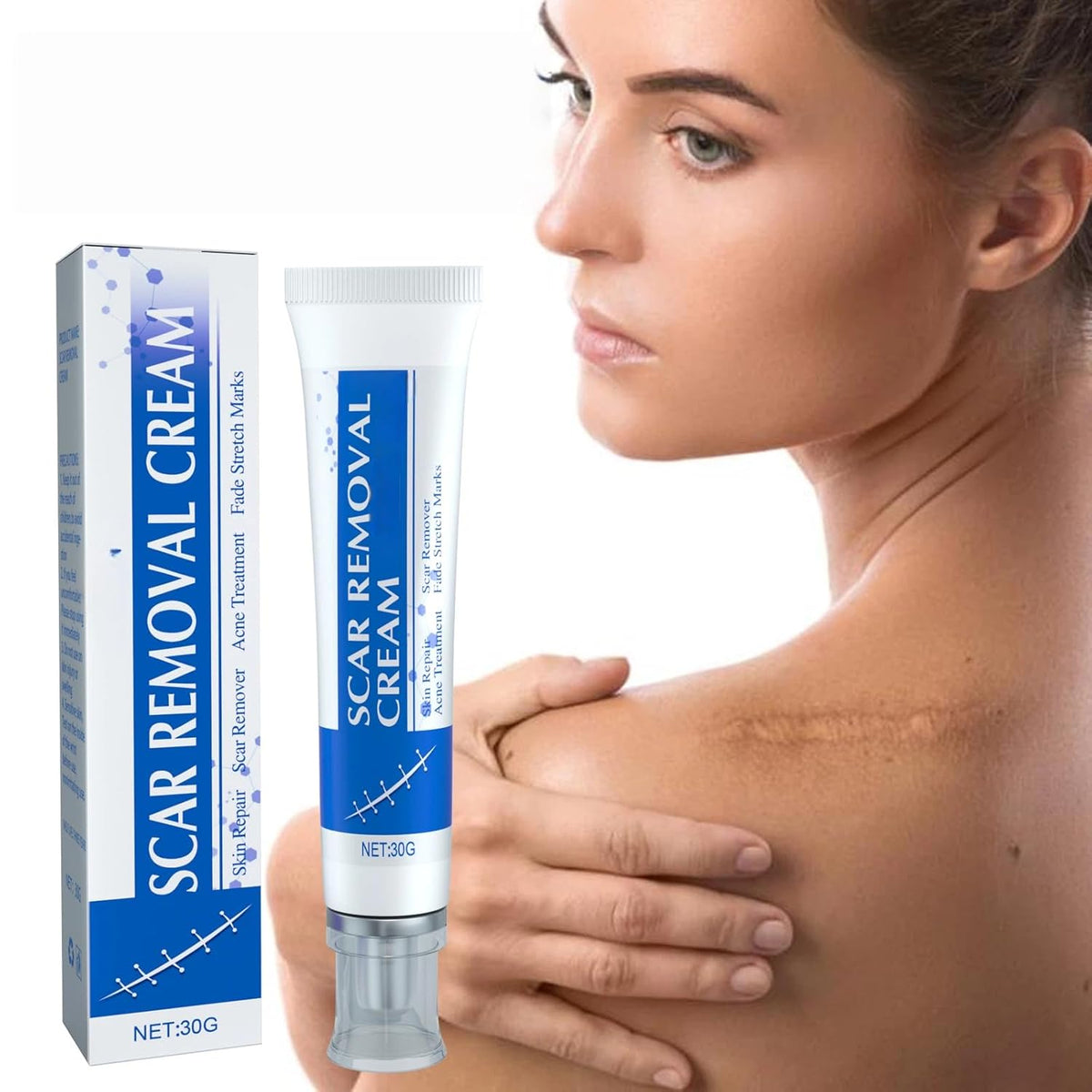 Gentle Scar Soothing Gel with Aloe Vera & Mineral Oil - 30g Hydrating Formula for Face & Body