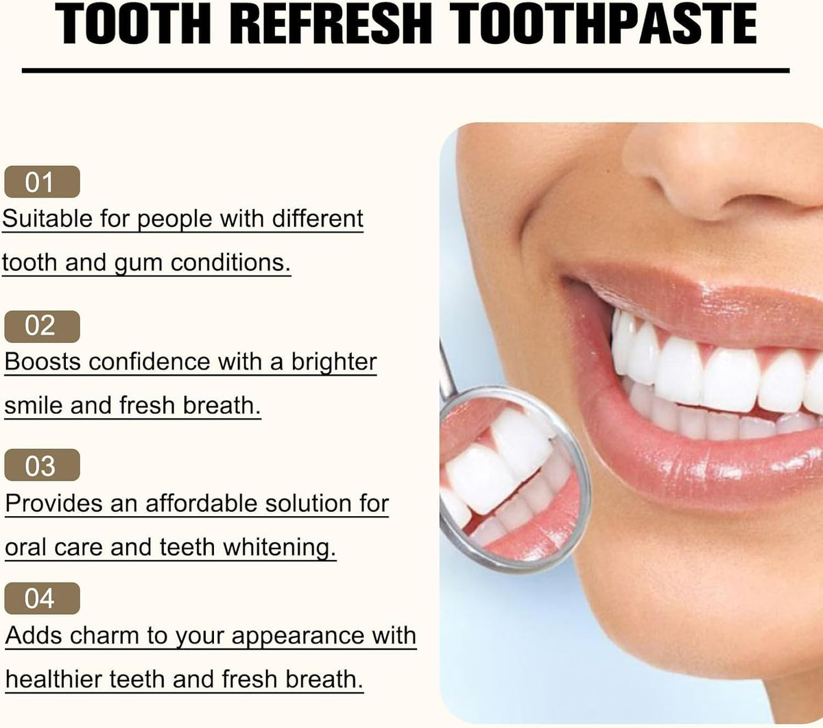 2-Pack Natural Toothpaste for Stain Removal & Enamel Repair, Fresh Breath & Deep Cleaning Formula