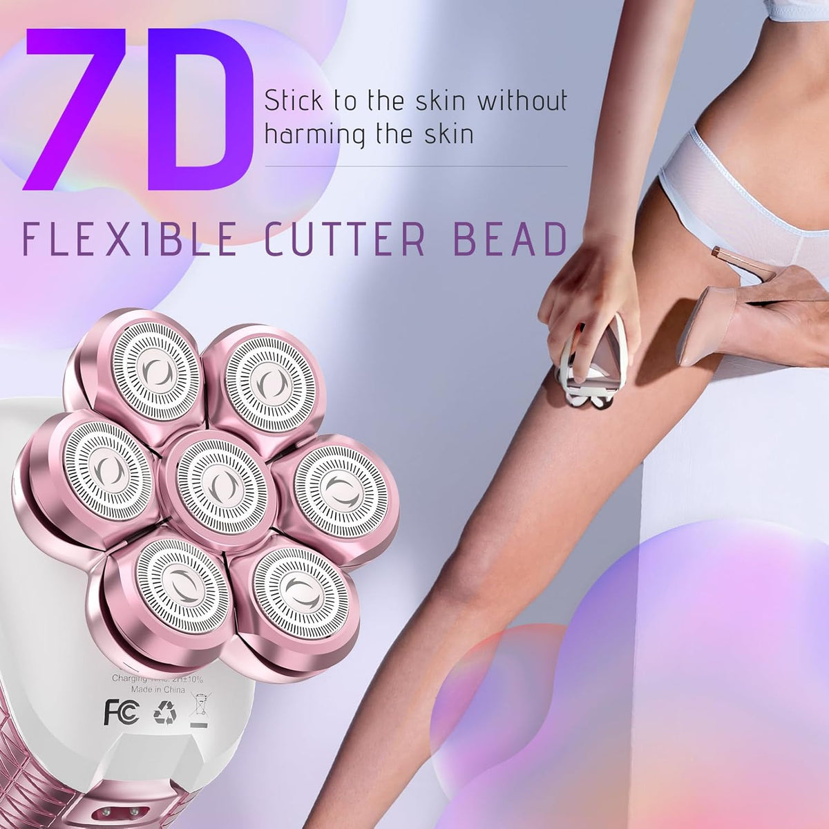 5-in-1 Women's Electric Shaver: Rechargeable Wet/Dry Body Hair Remover & Facial Trimmer