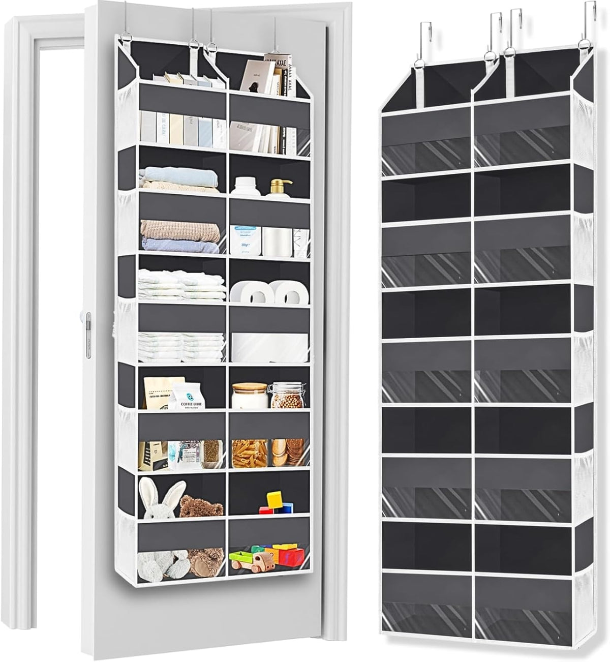 5-Tier Over the Door Organizer with 10 Compartments, 80lbs Capacity Extra Large Storage