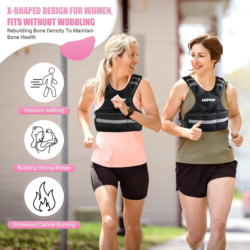 Adjustable Weighted Vest for Women & Men, 6-12lbs Rucking Vest for Running & Bone Density